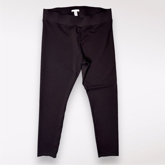 Daily Ritual Pants - Daily Ritual Pants Ponte Knit Pull On Black Leggings XL Long Excellent